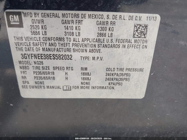 2014 CADILLAC SRX 3GYFNEE38ES582032 Photo 8