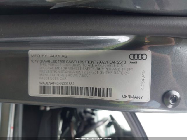2019 AUDI A4 WAUENAF45KN001882 Photo 8