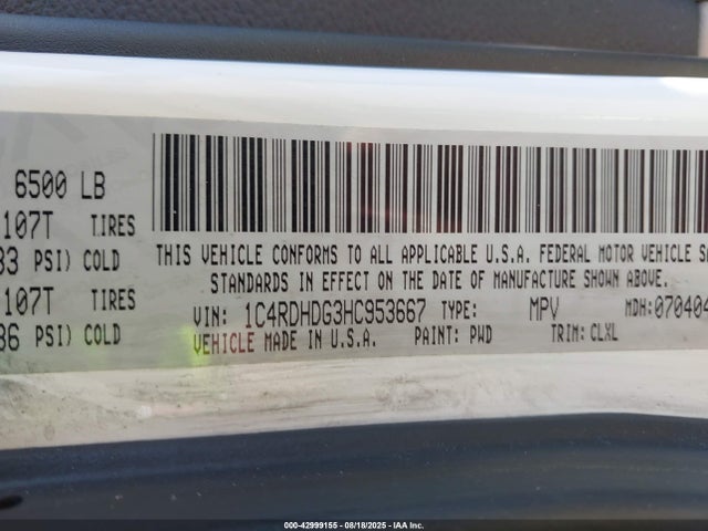 Dodge 2017 2017 1C4RDHDG3HC953667 Image 9