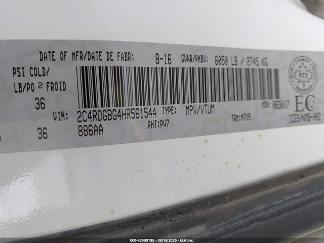 2C4RDGBG4HR561544 Dodge 2017