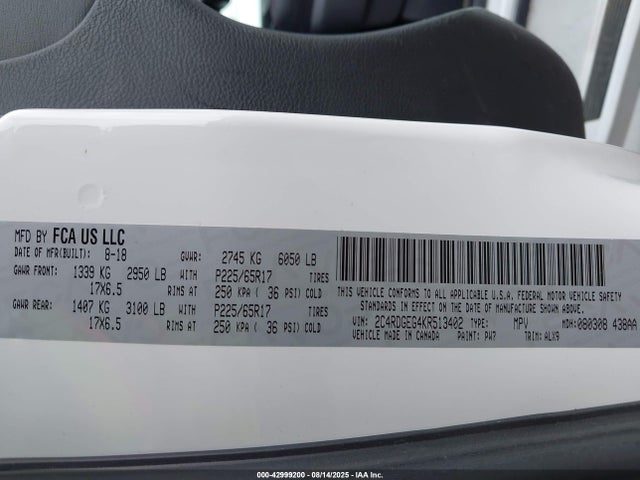 Dodge Grand Caravan 2019 2C4RDGEG4KR513402 Image 9