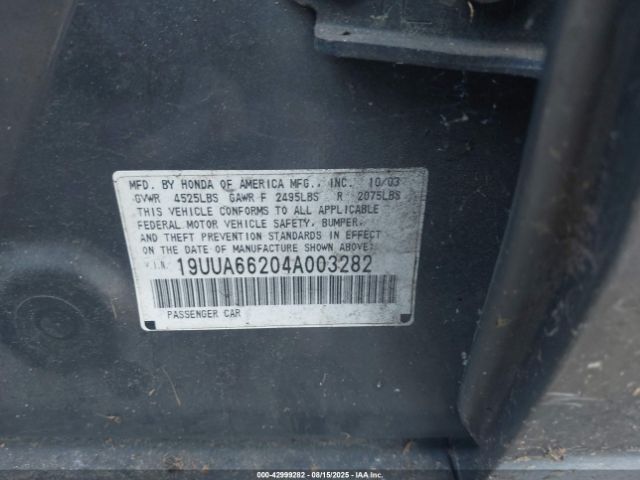 2004 ACURA TL 19UUA66204A003282 Photo 8