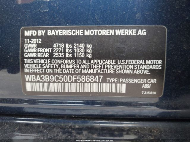 2013 BMW 335I WBA3B9C50DF586847 Photo 8