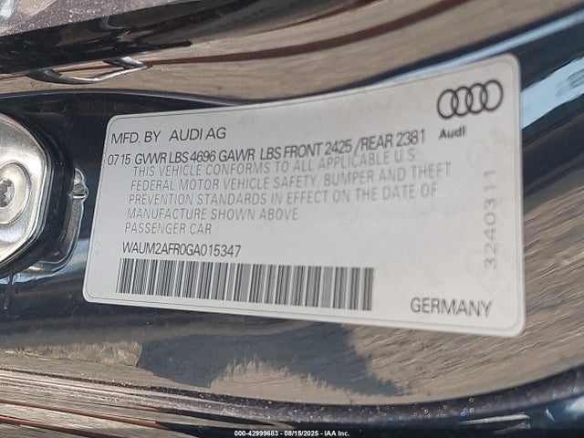 2016 AUDI A5 WAUM2AFR0GA015347 Photo 8