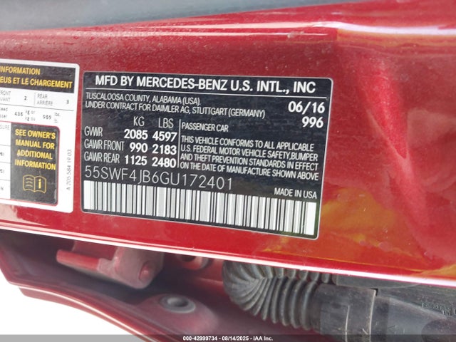 Mercedes-Benz C-Class 2016 55SWF4JB6GU172401 Image 9