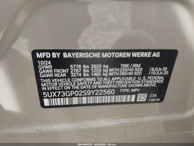 5UX73GP02S9Y22560 BMW 2025