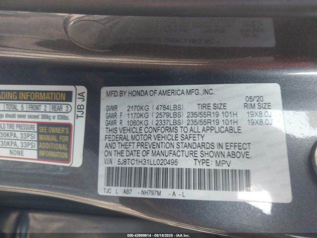 2020 ACURA RDX 5J8TC1H31LL020495 Photo 8
