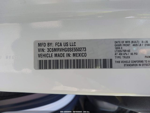 RAM Promaster 3500 2025 3C6MRVHG0SE550273 Image 9