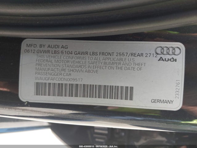 2013 AUDI A6 WAUGFAFCODNOO9517 Photo 8