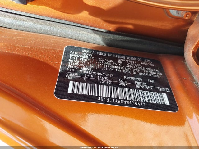 JN1BJ1AW0NW474617 Nissan ROGUE SPORT