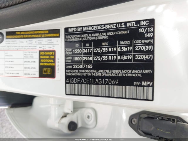 Mercedes-Benz Gl-Class 2014 4JGDF7CE1EA317069 Image 9