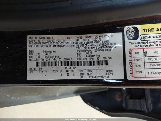 Ford Fiesta 2014 3FADP4BJ0EM160254 Image 9