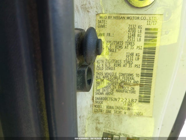 1N6BD0CT6JN722187 Nissan 2018