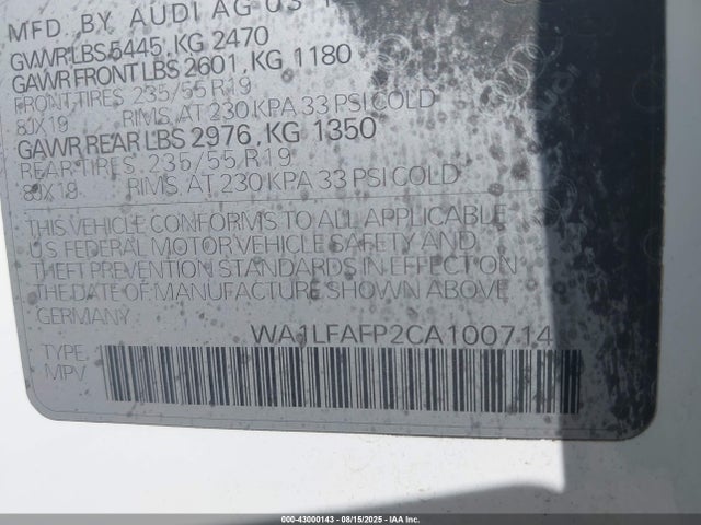 2012 AUDI Q5 WA1LFAFP2CA100714 Photo 8
