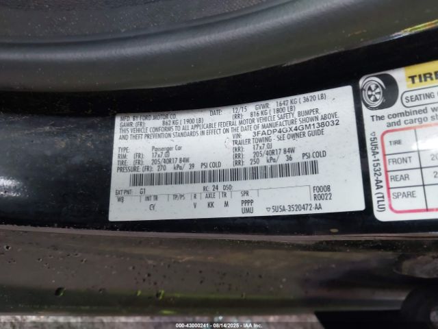 2016 FORD FIESTA 3FADP4GX4GM138032 Photo 8
