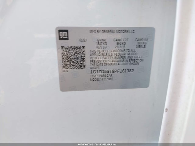1G1ZD5ST9PF161382 Chevrolet lfv