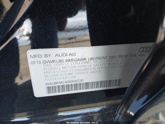 2014 AUDI A4 WAUBFAFL4EN006230 Photo 8