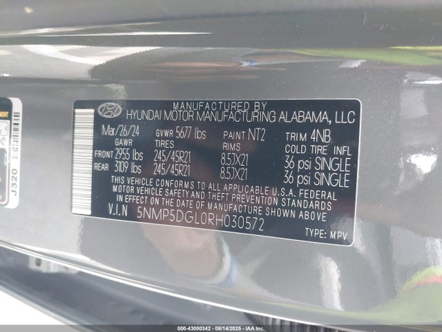 2024 HYUNDAI SANTA FE 5NMP5DGL0RH030572 Photo 8