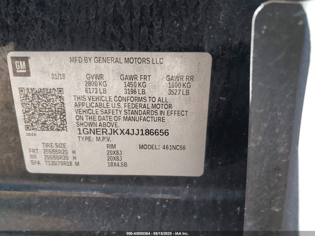 1GNERJKX4JJ186656 Chevrolet Ltg - Sidi, Alum Dohc, Vvt, Dcvcp