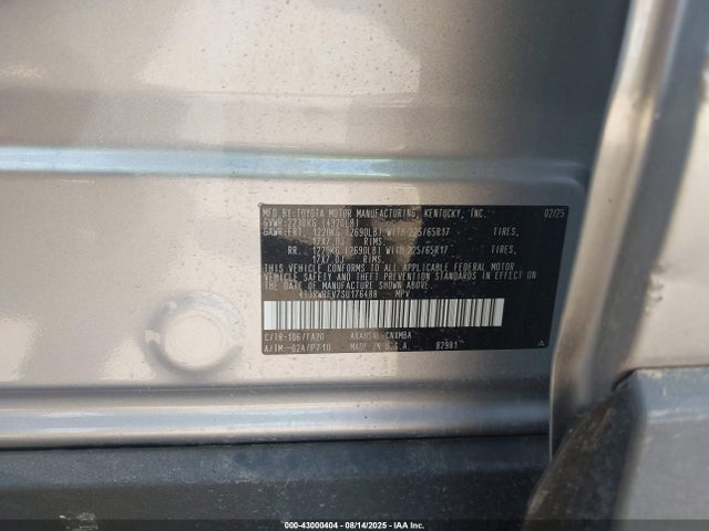 4T3RWRFV7SU176488 Toyota a25a-fxs
