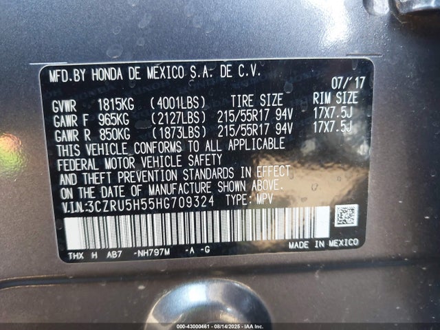 3CZRU5H55HG709324 Honda r18z9