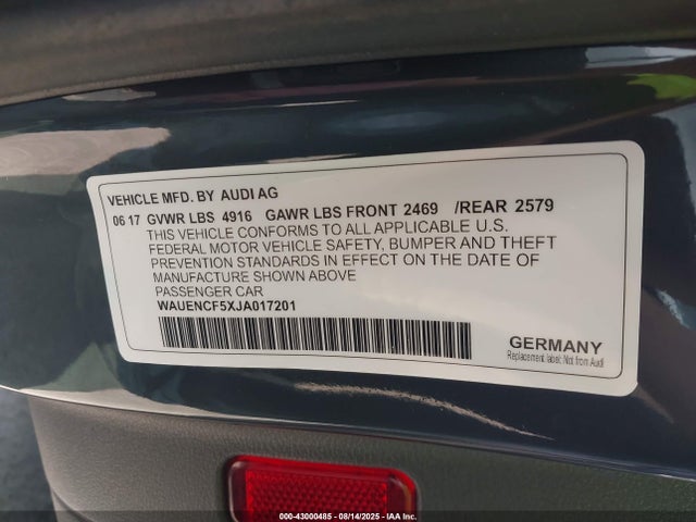 WAUENCF5XJA017201 Audi A5
