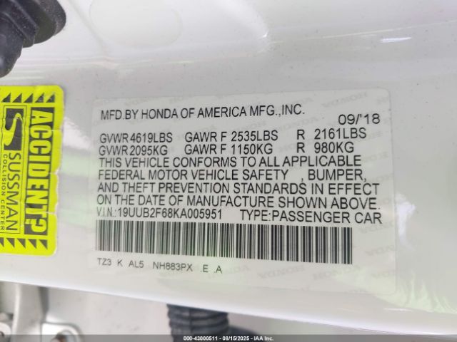 2019 ACURA TLX 19UUB2F68KA005951 Photo 8