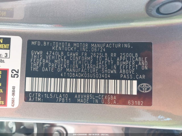 Toyota a25a-fxs 2025 4T1DBADK0SU503404 Image 9