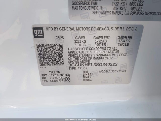 3GCUKHEL3SG340223 Chevrolet l87