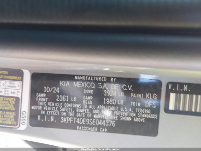 KIA k4 2025 3KPFT4DE9SE044376 Image 9