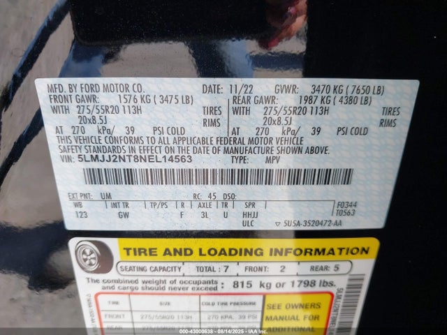 5LMJJ2NT8NEL14563 Lincoln gtdi