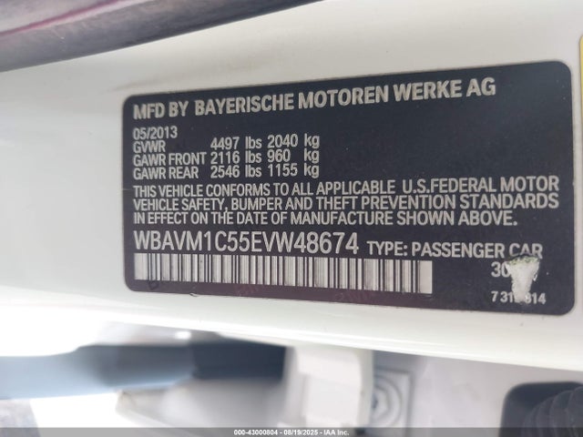 WBAVM1C55EVW48674 BMW 2014
