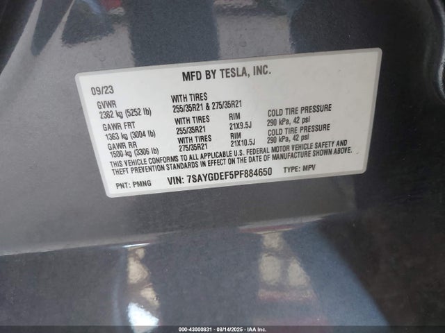 2023 TESLA MODEL Y 7SAYGDEF5PF884650 Photo 8