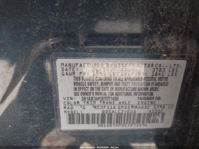 Nissan Sentra 2014 3N1AB7AP0EY271496 Image 9