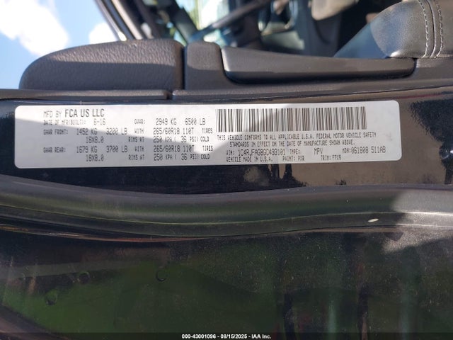 Jeep Grand Cherokee 2016 1C4RJFAG8GC493101 Image 9