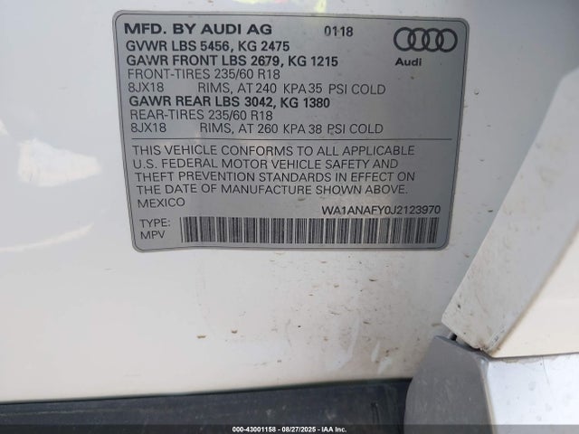 2018 AUDI Q5 WA1ANAFY0J2123970 Photo 8