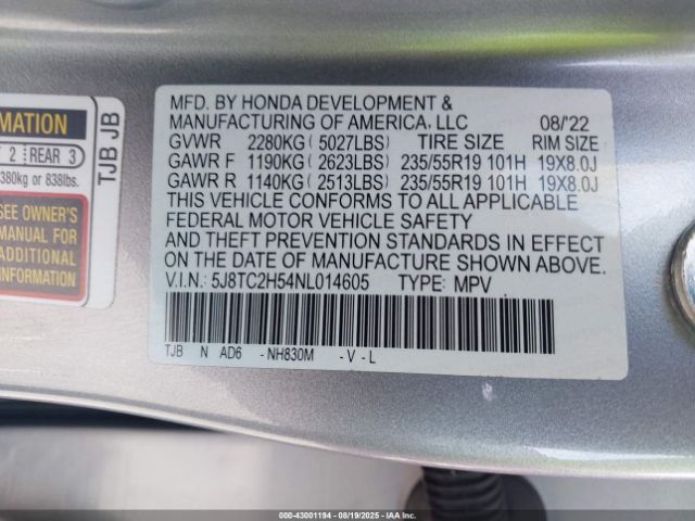 2022 ACURA RDX 5J8TC2H54NL014605 Photo 8