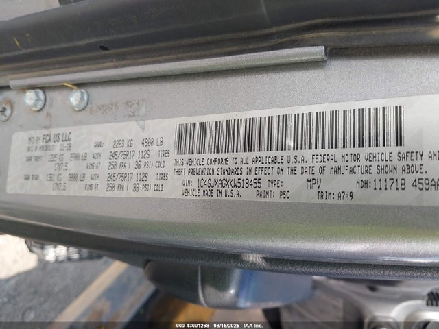 1C4GJXAGXKW518455 Jeep Wrangler