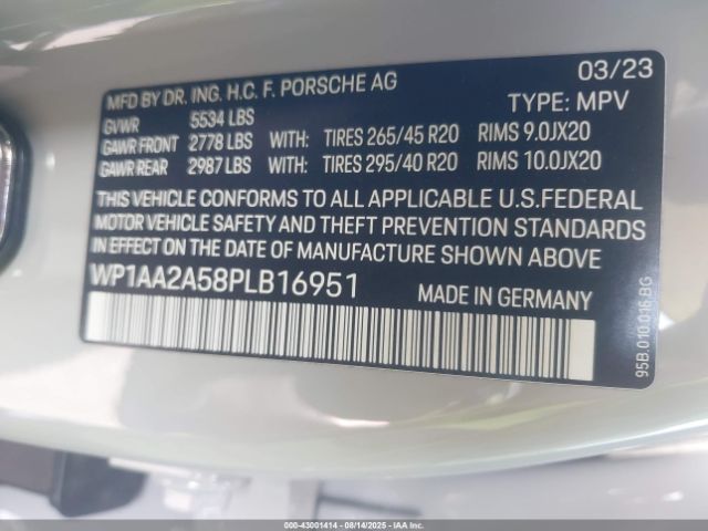 2023 PORSCHE MACAN WP1AA2A58PLB16951 Photo 8