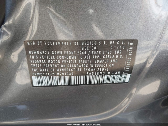 3VWD17AJ2FM291330 Volkswagen 1.8t