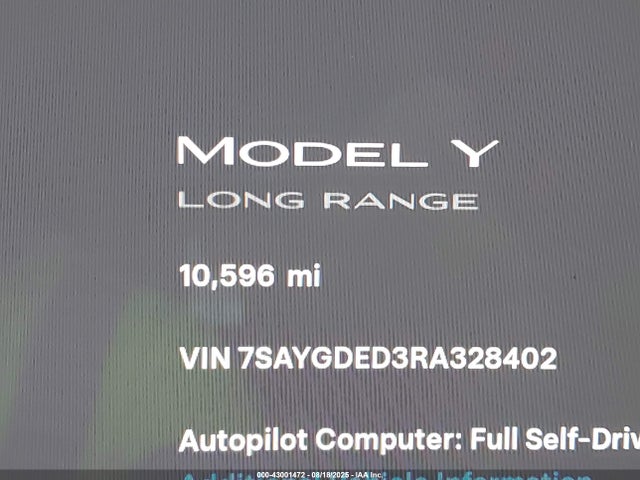 7SAYGDED3RA328402 Tesla Model Y