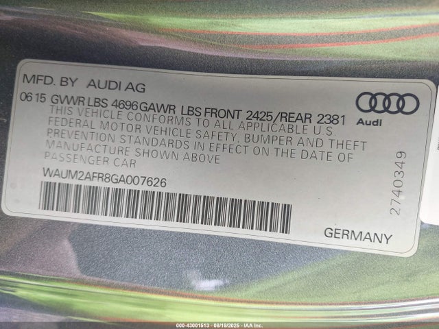 2016 AUDI A5 WAUM2AFR8GA007626 Photo 8
