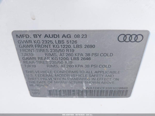 2024 AUDI Q3 WA1DECF33R1028849 Photo 8