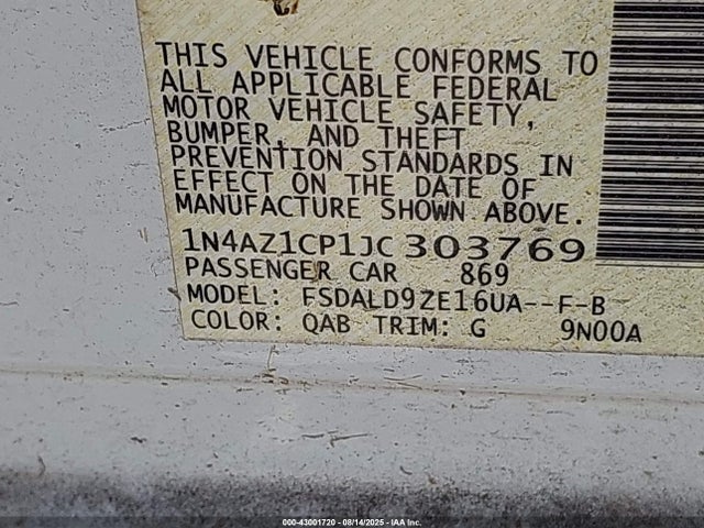 1N4AZ1CP1JC303769 Nissan 2018