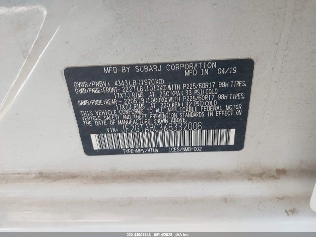 JF2GTABC3K8332006 Subaru naturally aspirated