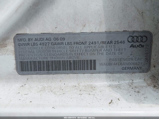 2010 AUDI A4 WAUBFAFL6AN006627 Photo 8