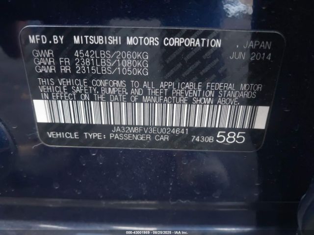 2014 MITSUBISHI LANCER EVOLUTION JA32W8FV3EU024641 Photo 8