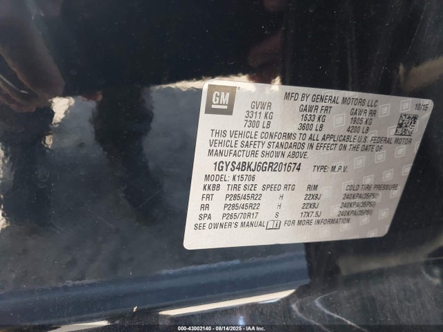2016 CADILLAC ESCALADE 1GYS4BKJ6GR201674 Photo 8