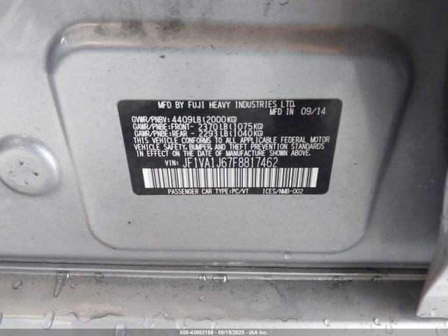 Subaru dib turbo 2015 JF1VA1J67F8817462 Image 9