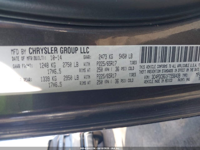 3C4PDCBG1FT556439 Dodge Journey